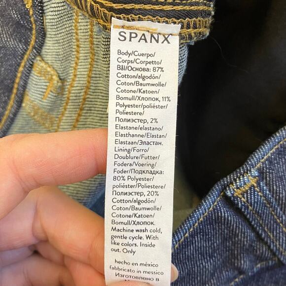 Spanx Sz XL SPANXshape EveryWear Kick Flare Jeans Raw Indigo Pull-on Stretchy 16 - Picture 9 of 16